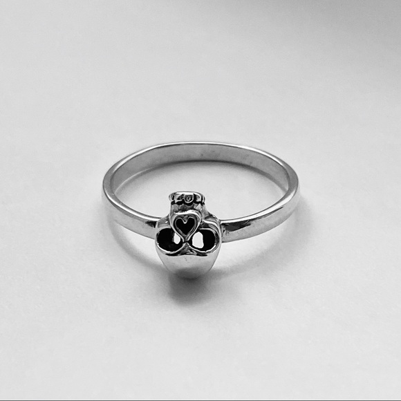 Sterling Silver Skull Ring, Religious Ring - Picture 3 of 13